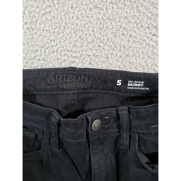 Arizona Jeans Co Jeans Hi Rise Skinny Womens 5 Black Skinny Leg‎ Denim Pants - Picture 10 of 11
